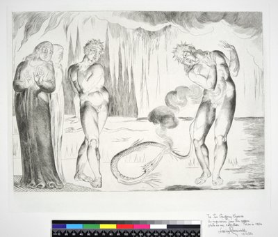 The Circle of the Thieves: Buoso Donati Attacked by the Serpent, Inferno, Canto XXV, illustration to the 